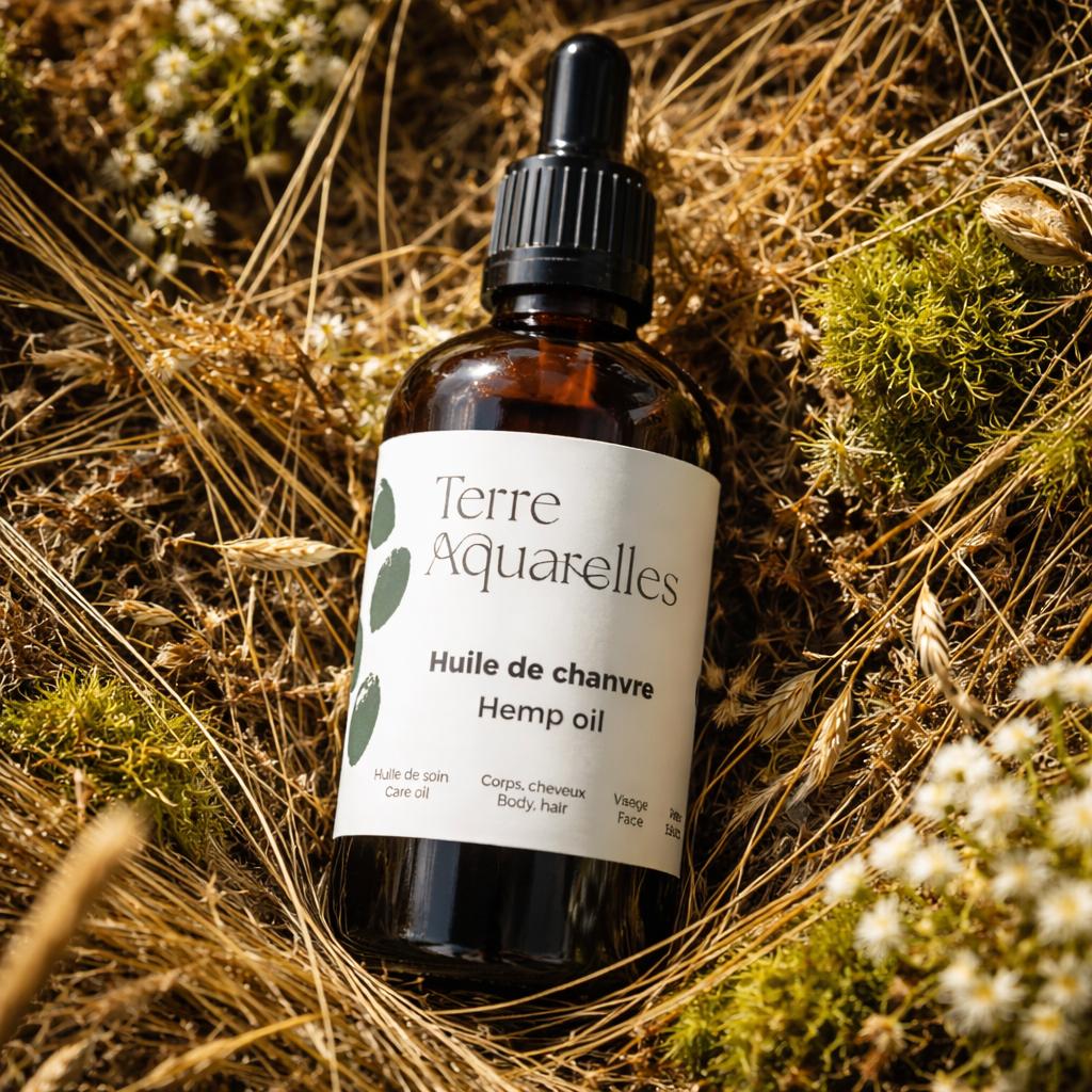 Huile de Chanvre – Visage, Corps et Cheveux – 100 ml