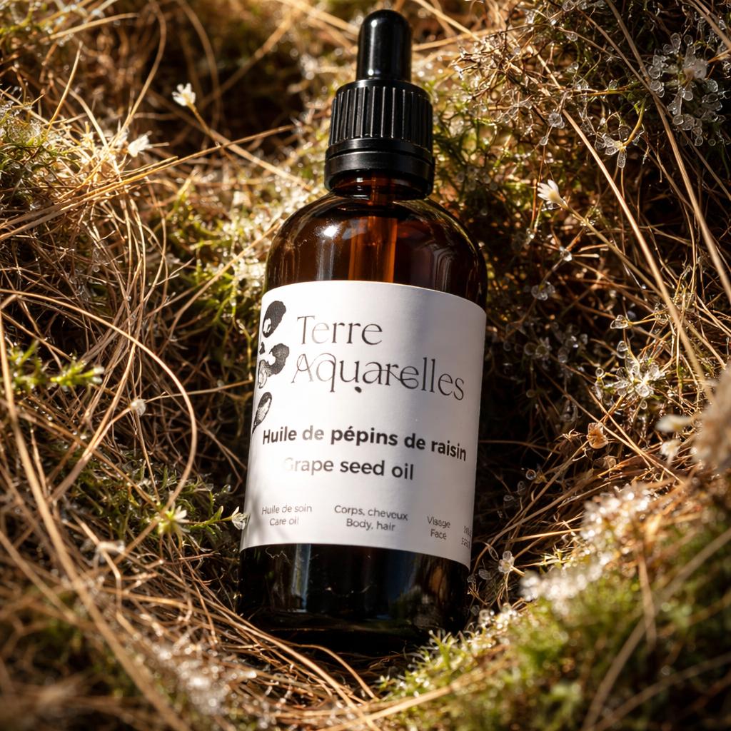 Huile de Pépins de Raisin – Visage, Corps et Cheveux – 100 ml