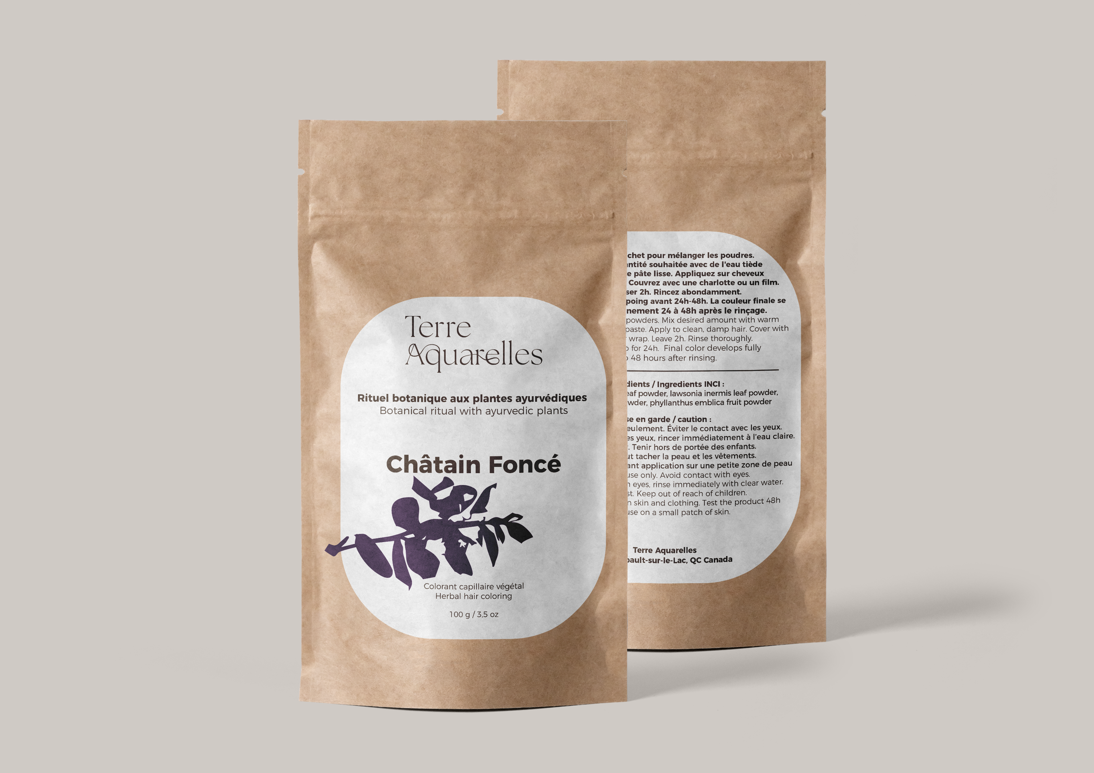 Châtain Foncé – Coloration capillaire végétale 100 g